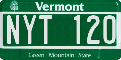 VT license plate NYT120