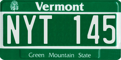 VT license plate NYT145