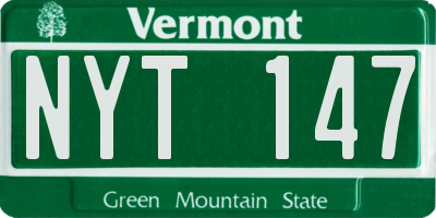 VT license plate NYT147