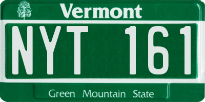 VT license plate NYT161