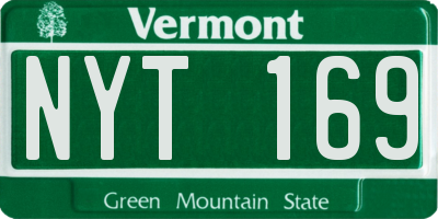 VT license plate NYT169