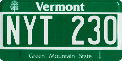 VT license plate NYT230