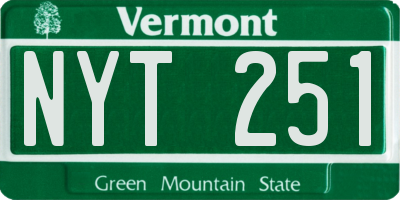 VT license plate NYT251