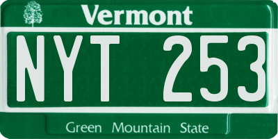 VT license plate NYT253