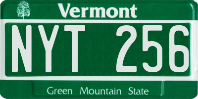 VT license plate NYT256