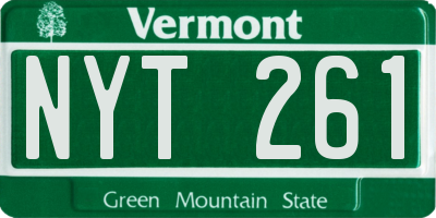 VT license plate NYT261