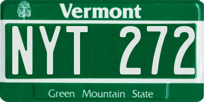VT license plate NYT272
