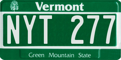 VT license plate NYT277