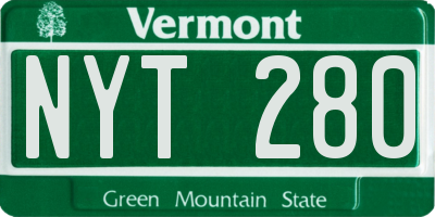 VT license plate NYT280