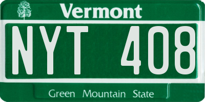 VT license plate NYT408
