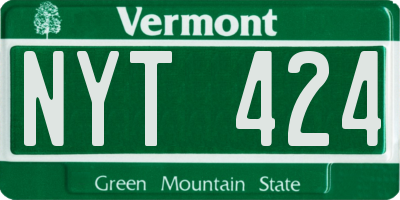 VT license plate NYT424