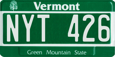 VT license plate NYT426