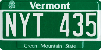 VT license plate NYT435