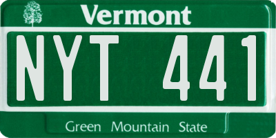 VT license plate NYT441
