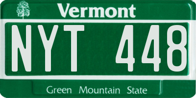 VT license plate NYT448