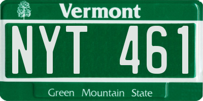 VT license plate NYT461
