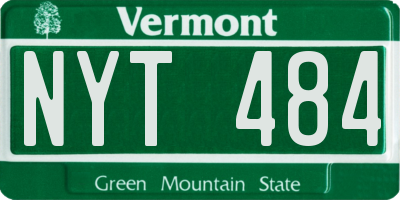 VT license plate NYT484