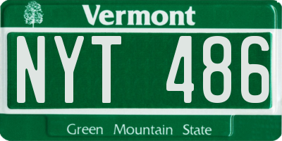 VT license plate NYT486