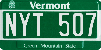 VT license plate NYT507