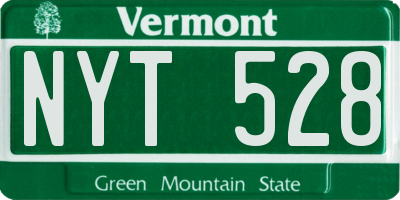 VT license plate NYT528