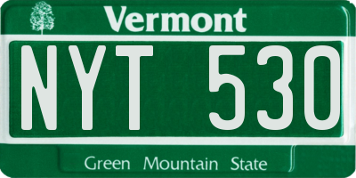 VT license plate NYT530
