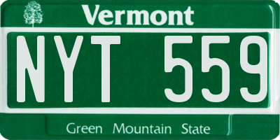 VT license plate NYT559