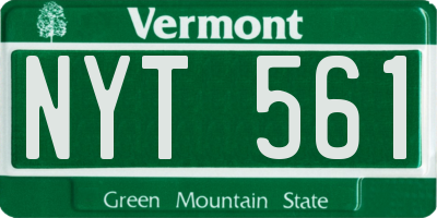 VT license plate NYT561