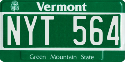 VT license plate NYT564