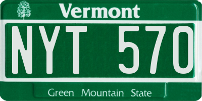 VT license plate NYT570