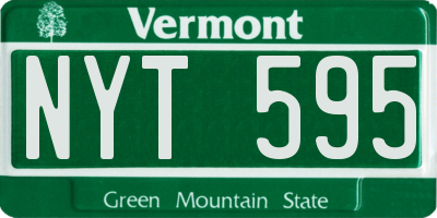 VT license plate NYT595