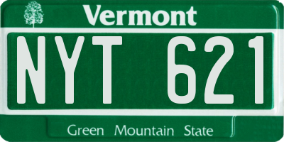 VT license plate NYT621