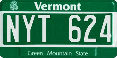 VT license plate NYT624