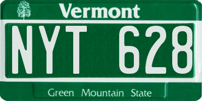 VT license plate NYT628