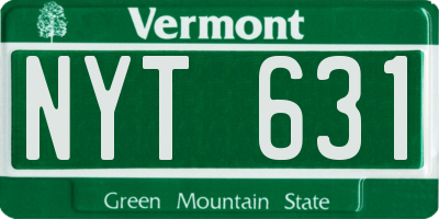 VT license plate NYT631