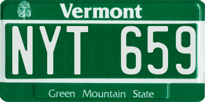 VT license plate NYT659