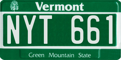 VT license plate NYT661
