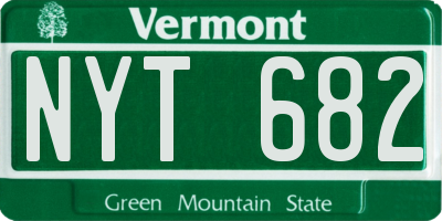 VT license plate NYT682