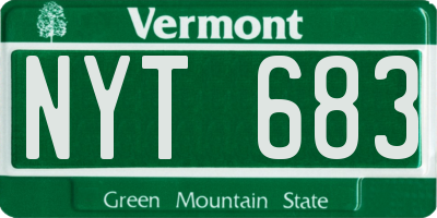 VT license plate NYT683