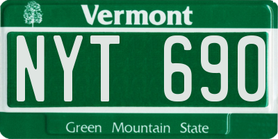 VT license plate NYT690