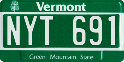 VT license plate NYT691