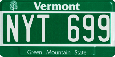 VT license plate NYT699