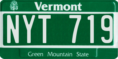 VT license plate NYT719