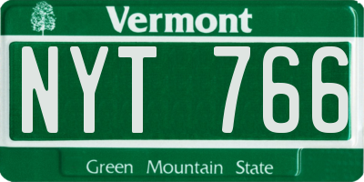 VT license plate NYT766