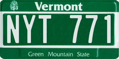 VT license plate NYT771