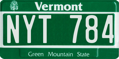 VT license plate NYT784