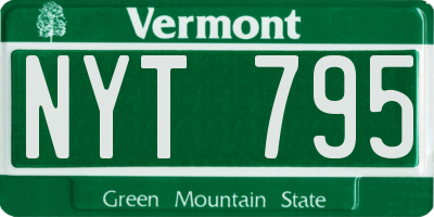 VT license plate NYT795