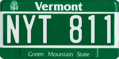 VT license plate NYT811