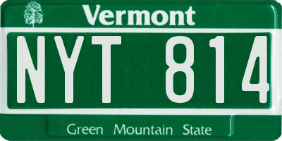 VT license plate NYT814