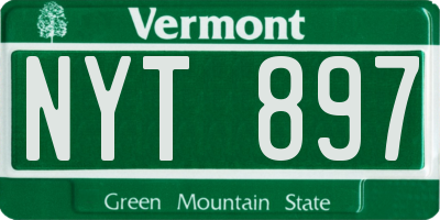 VT license plate NYT897