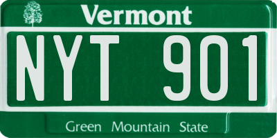 VT license plate NYT901